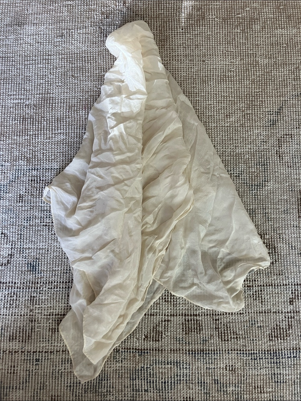 Lightweight Cream Bed Scarf - Elegant Layered Design